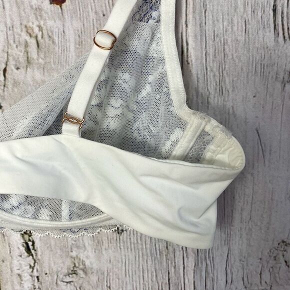 Skarlett Blue Minx Underwire Balconette Bra 36C White and Blue  174 - Picture 8 of 11